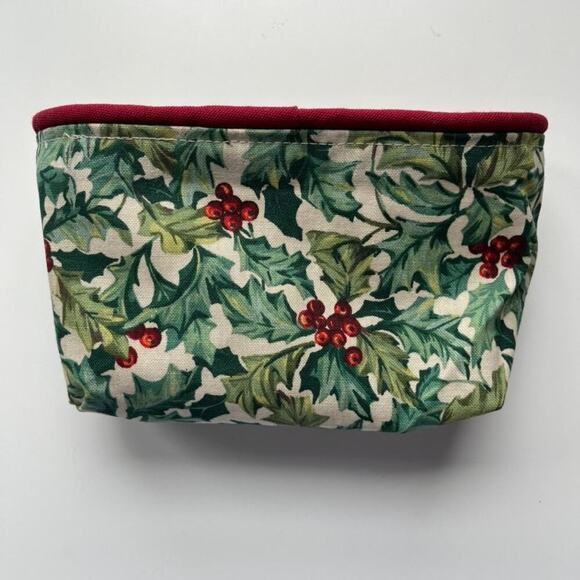 Longaberger 2004 Holiday Helper Basket Fabric Liner American Holly - Picture 2 of 6